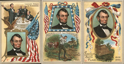 Lot of 6: Abraham Lincoln Series 415 President's Day Postcard Postcard Postcard