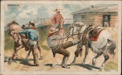 Honest Long Cut Chewing Tobacco "Saddling up" New York Trade Cards Trade Card Trade Card Trade Card