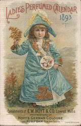 Ladies Perfumed Calendar 1893 E. W. Hoyt & Co. Trade Card