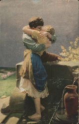 Czech: Couple kissing Postcard