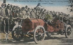 Louis Strang, the winner of 1908 Race, Merr'k Valley Course Lowell, MA Auto Racing Postcard Postcard Postcard