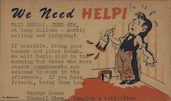 George Sosma Council - We Need Help Postcard