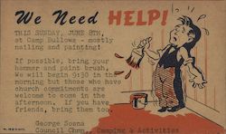 George Sosma Council - We Need Help Postcard