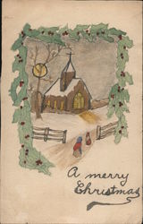 Hand Drawn Postcard: A Merry Christmas Postcard