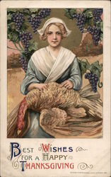 Best Wishes for a Happy Thanksgiving Pilgrims Samuel L. Schmucker Postcard Postcard Postcard