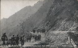 U.S. Marines advance on the rugged Central Korean Front USMC Photo Postcard Postcard Postcard