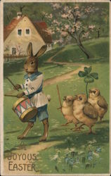 A Joyous Easter With Bunnies Postcard Postcard 