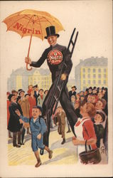 Nigrin Extra, Tall Man Shoe Polish Postcard