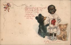 Black Child Valentines Day Poem Postcard