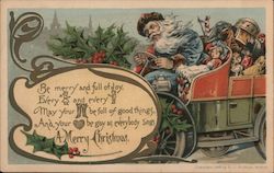 Be Merry and Full of Joy Santa Claus Postcard Postcard Postcard
