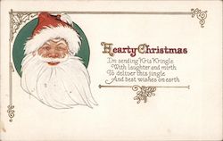 Hearty Christmas Santa Claus Postcard Postcard Postcard