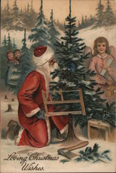 Loving Christmas Wishes Santa Claus Postcard Postcard Postcard