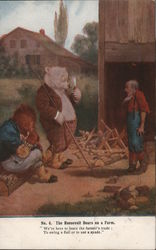 The Roosevelt Bears on a Farm Postcard