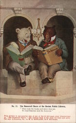 Roosevelt Bears at the Boston Public Library Postcard