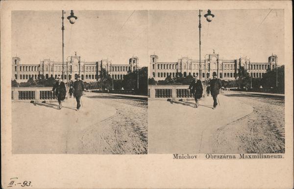 Czech: Maximilianeum Stereoview Postcard Munich Germany