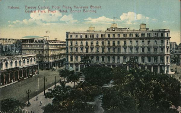 Central Park, Plaza Hotel, Gomez Building Havana Cuba