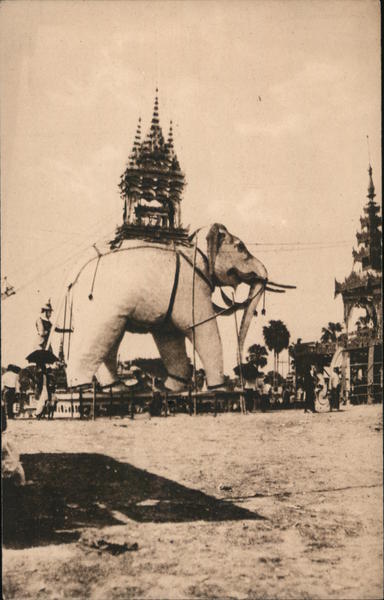 Elephant at a Buddhist funeral Rangoon Myanmar Southeast Asia