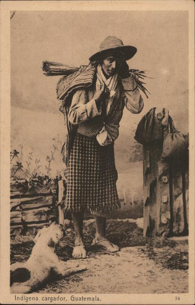 Indigenous Woman Porter Guatemala Central America