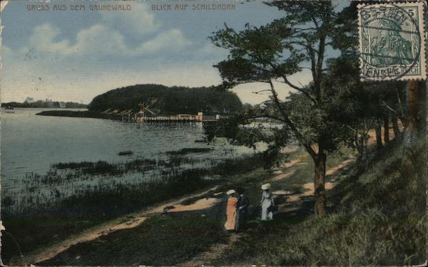 Gruss aus dem Grunewald - Blick auf Schildhorn Berlin Germany