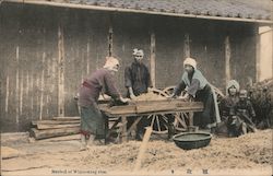 Method of Winnowing rice Postcard