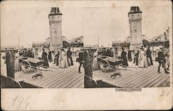 Stereoview Postcard Lindava Pristav - A Group of People Reunited Postcard