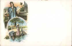 Egyptian women collecting river water in earthen vessel Postcard