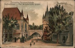 Gate of the Historic Town Forest Budapest, Hungary Postcard Postcard Postcard