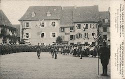 In Reconquered Alsace - French -American Review 1918 Postcard