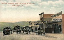 Tourists departing from Tia Juana, Mexico for San Diego, Cal. Postcard