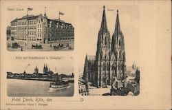 Cologne - Hotel Disch, Cathedral and Rhine Bridge Germany Postcard Postcard Postcard