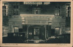 Berlin Hotel Russischer Hof at Night Postcard