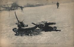 Les sports d’hiver en Dauphine - Une chute en Luge Postcard
