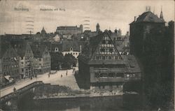Nuremberg - Max Bridge with Castle Postcard