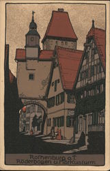 Rothenburg o.T. - Roderbogen and Markus Tower Postcard