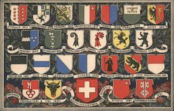 Coat of Arms of the Swiss cantons Postcard
