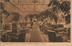 Un des Jardins d'hiver du Grand Hotel de Russie a Rome Italy Postcard Postcard Postcard