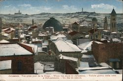 Snow covered roofs in Jerusalem Postcard