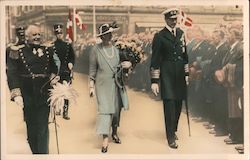 Danish King and Queen at a visit Postcard