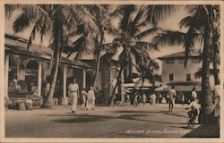 Market Scene, Zanzibar Postcard