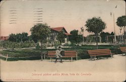 Interiorul gradinei publice Mircea Voda din Constanta Postcard