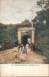 Old Gateway, Manila P.I. Postcard