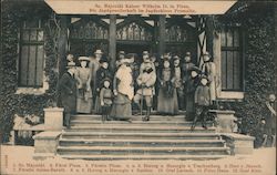 Emperor Wilhelm II and company at Promnitz hunting lodge Postcard