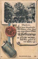 Joke degree for emptying a mass sized beer mug Postcard