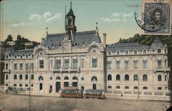 Tram passing in Front of a Building Postcard