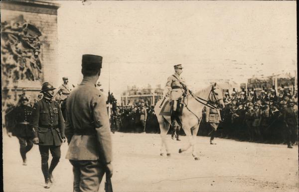 Marshal Petain at Place de l'Etoile, 1919 Paris France