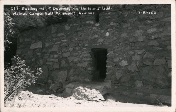 Walnut Canyon National Monument Cliff Dwelling with T Doorway on the Island Trail Flagstaff Arizona