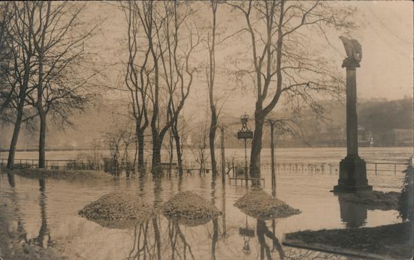 The banks of a flooded river or lake Koblenz Germany