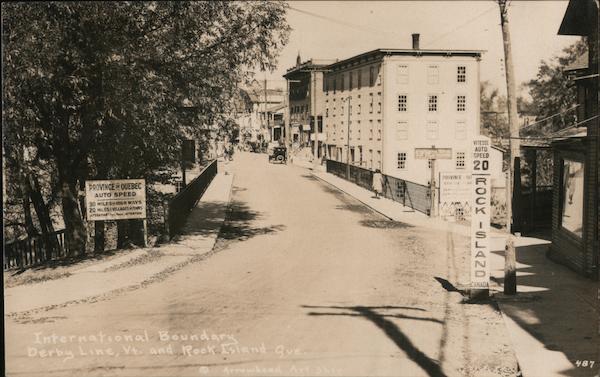 International Boundry Derby Line, VT. and Rock Island Que. QC Canada