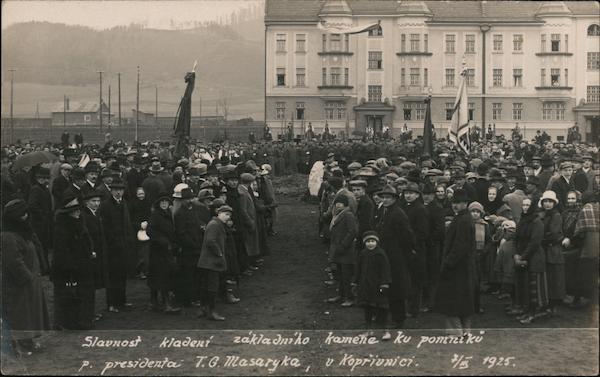 p. presidenta T.G. Masaryka, v Koprivnici. 1925 Czechoslovakia