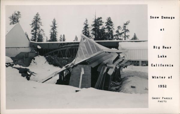 Snow Damage, Winter 1952 Big Bear Lake California